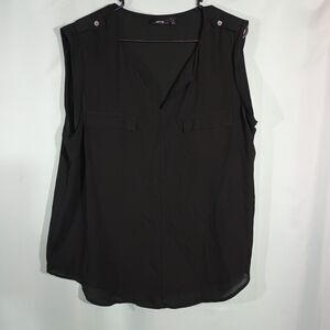 Apt. 9 Black Sleeveless Blouse – V-Neck Lightweight Career Casual Top Women